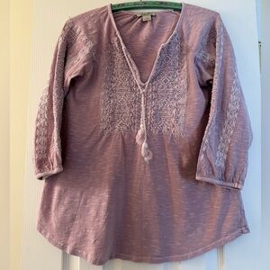 Women's Pink Embroidered Top